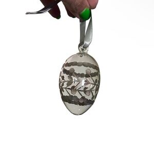 Elegant Silver Glass Ornament